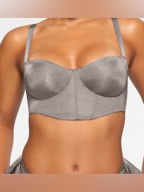 🖤 SKIMS Corset Bra Collection Balconette Bra | Gray Chalk | 40DD | NWT 🏷️